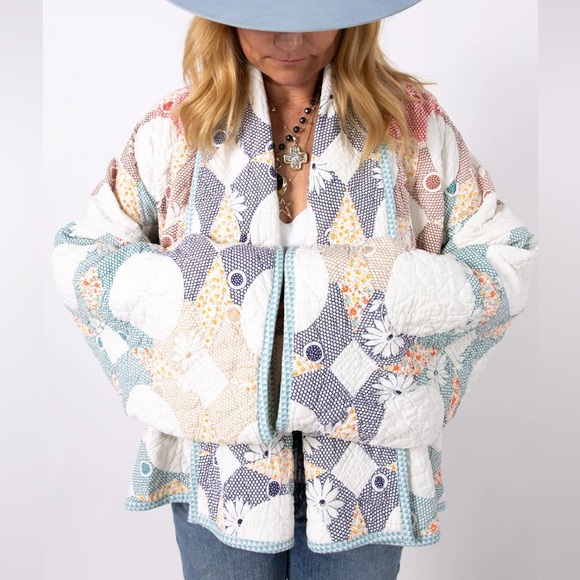 Lady Lancaster “Aunt Ethel” Vintage Quilt Shawl Collar Jacket - Picture 9 of 13